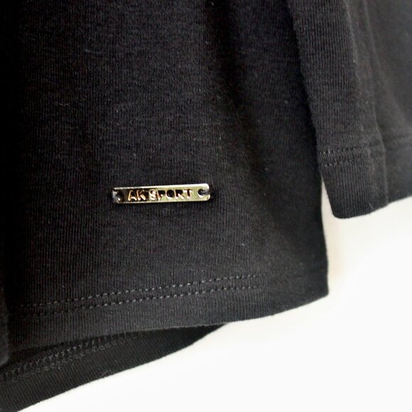 Anne Klein Sport 100% Cotton Black V-Neck 3/4 Sleeve Everyday Shirt Petite Large - Picture 4 of 6